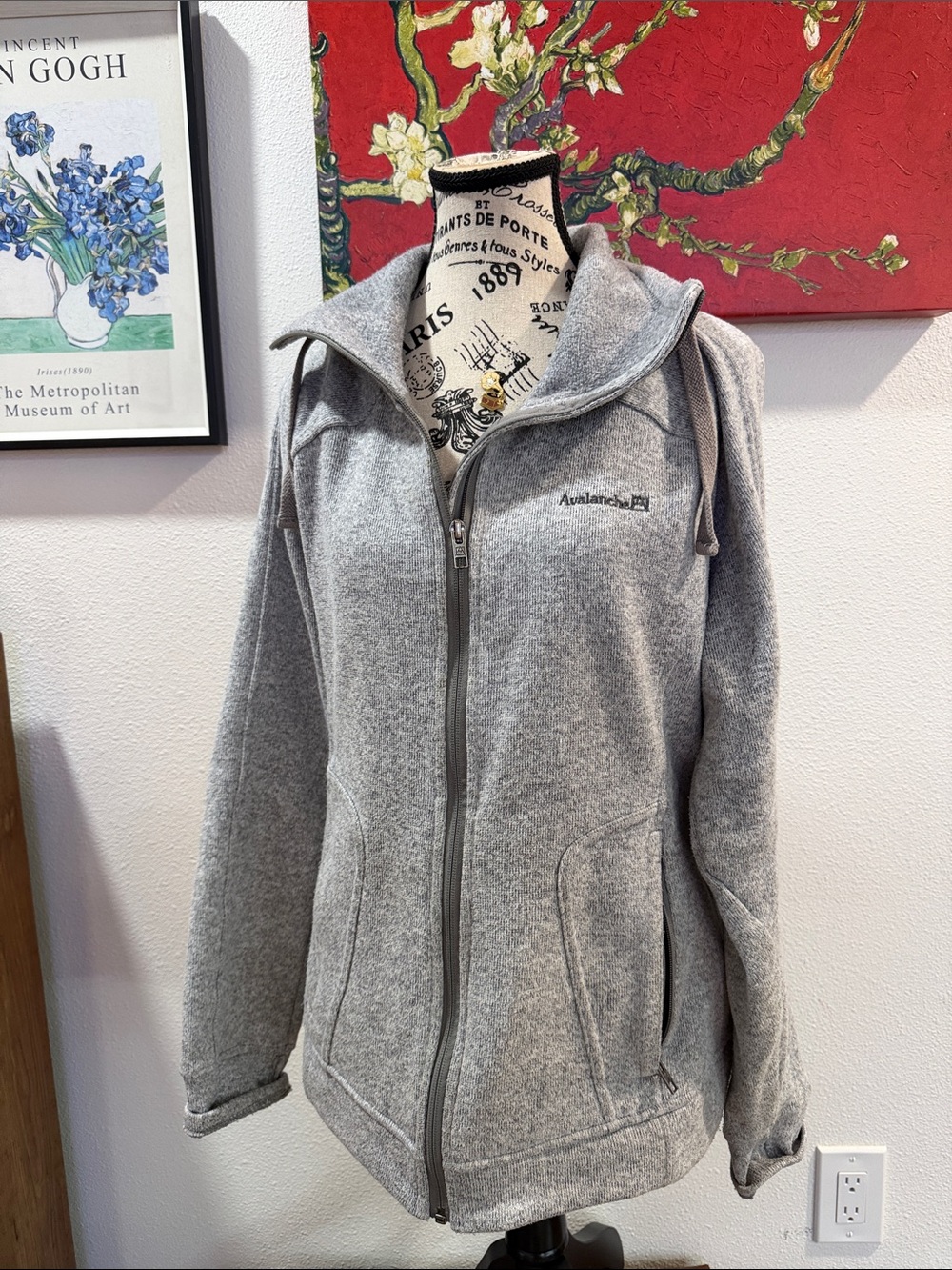 Avalanche Light Gray Full-Zip Teddy Jacket
